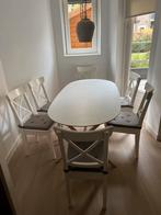 6 Witte IKEA INGOLF Stoelen, Huis en Inrichting, Tafels | Eettafels, Ophalen, Gebruikt, 200 cm of meer, Rechthoekig