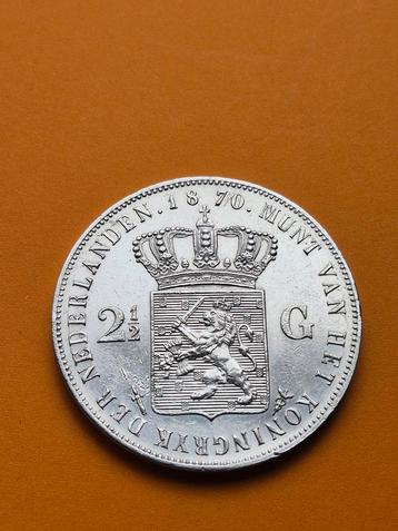 2,5 Gulden 1870 Willem III - Zilveren Rijksdaalder beschikbaar voor biedingen
