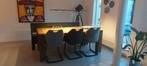 3 industriële stoelen (teaktafel ook te koop), Ophalen, Gebruikt, Drie, Metaal