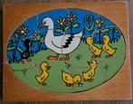 Vintage ovalen houten puzzel eenden, Ophalen of Verzenden, Gebruikt