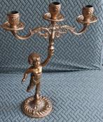 Vintage messing drie armige kandelaar, Antiek en Kunst, Ophalen of Verzenden, Koper of Brons