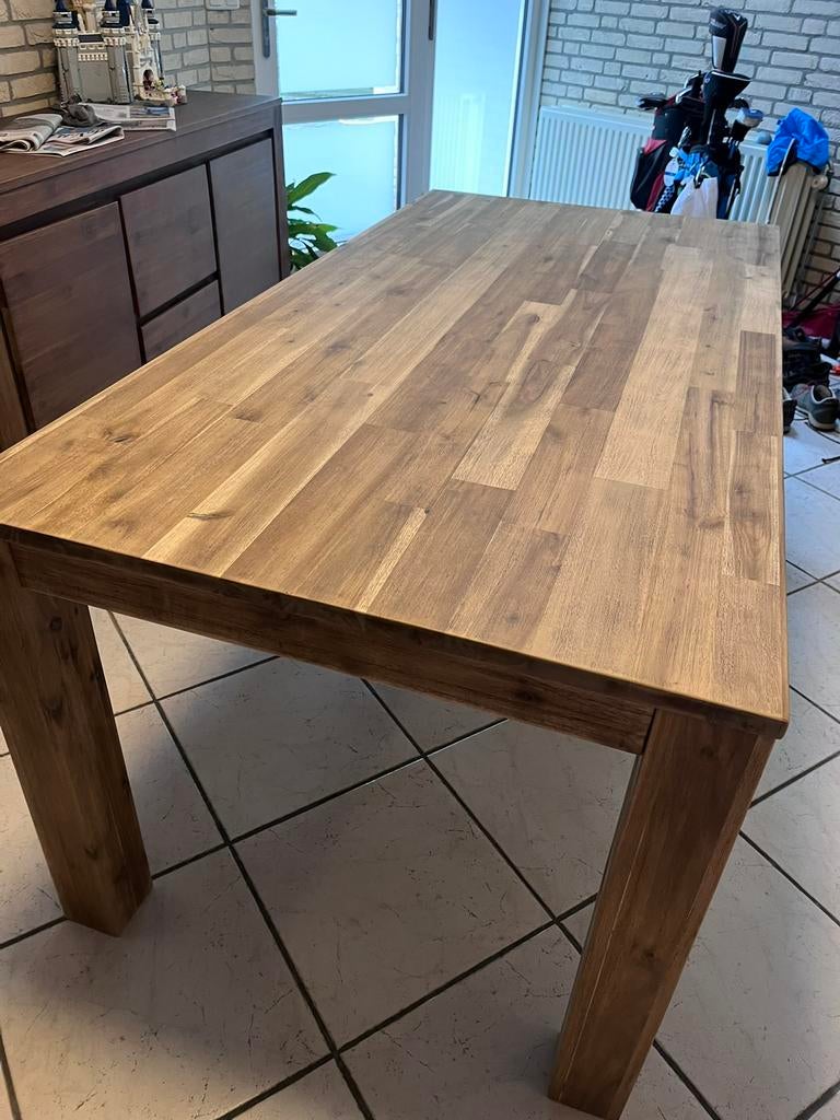 6 persoons eettafel 180 bij 90, Ophalen, 50 tot 100 cm, Zo goed als nieuw, Vijf personen of meer