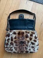 Leren Dames Tas met Bont, Ophalen of Verzenden, Zo goed als nieuw, Bruin, Handtas