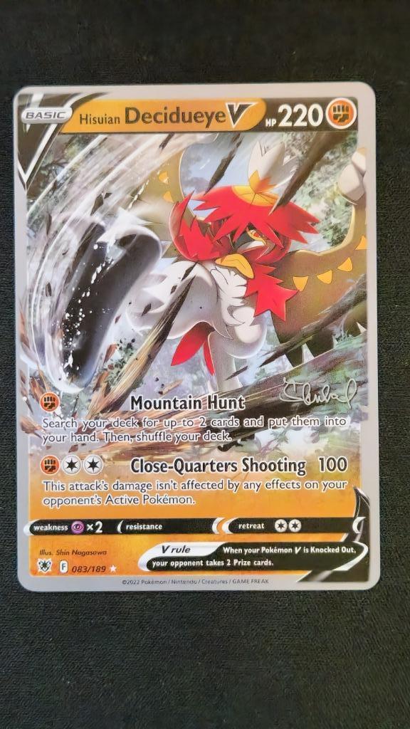 Hisuian Decidueye V (WCD22 ASR 083) Pokémon kaart, Hobby en Vrije tijd, Verzamelkaartspellen | Pokémon, Zo goed als nieuw, Losse kaart