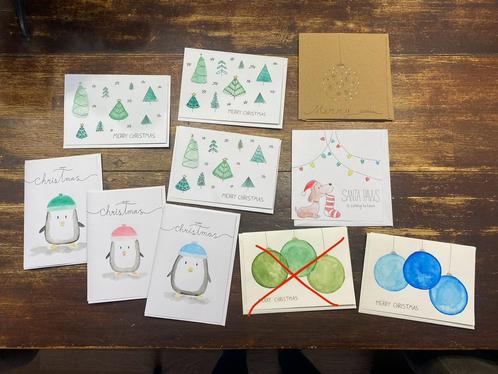 Kerstkaart, wenskaarten, winter, kerstdecoratie, Hobby en Vrije tijd, Kaarten | Zelf maken, Nieuw, Kerst, Ophalen of Verzenden