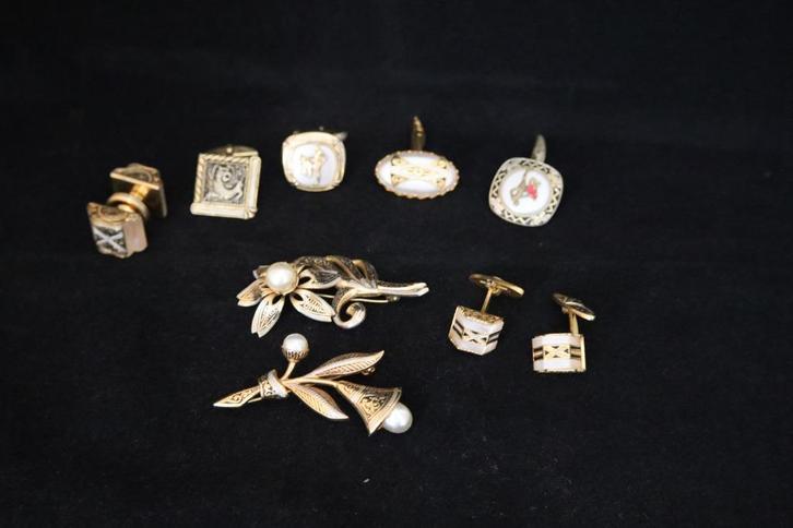 Vintage Damascene Toledo niello lot juwelen 1950-1960, Antiek en Kunst, Antiek | Kleding en Accessoires, Dames, Heren, Ophalen of Verzenden