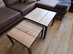 Bijzettafels (2x) van hout, Huis en Inrichting, Tafels | Bijzettafels, Minder dan 55 cm, Gebruikt, Rechthoekig, Hout