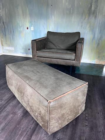 Be pure rodeo love seat 1,5 stoel + hocker industrieel groen beschikbaar voor biedingen