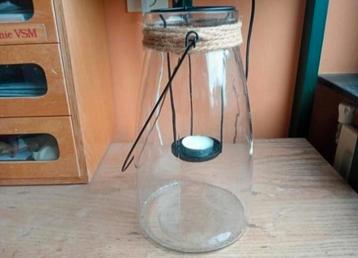 Decoratieve glas met kaars lichtje  beschikbaar voor biedingen