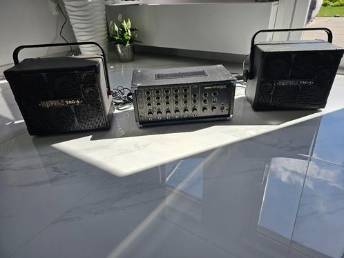 Muziekinstallatie: Mengpaneel, 2 geluidsboxen, microfonen, Audio, Tv en Foto, Luidsprekers, Gebruikt, Overige typen, 120 watt of meer