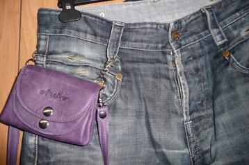 Artivo paars schoudertasje portemonnee echt rundleer beschikbaar voor biedingen