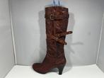 Dick Boons, maat 36 Elegante bruine leren laarzen., Hoge laarzen, Bruin, Ophalen of Verzenden, Zo goed als nieuw