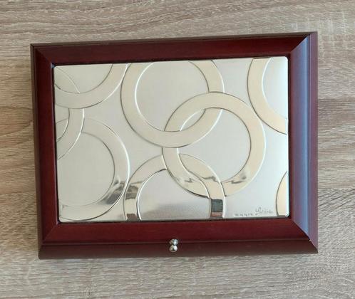 Sieradendoos, gelamineerd, gemerkt zilver. Vaderdagtip, Huis en Inrichting, Woonaccessoires | Overige, Nieuw, Ophalen of Verzenden
