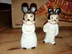 Oude Mickey & Minnie Mouse Porseleinen Beeldjes, Antiek en Kunst, Antiek | Speelgoed, Ophalen of Verzenden