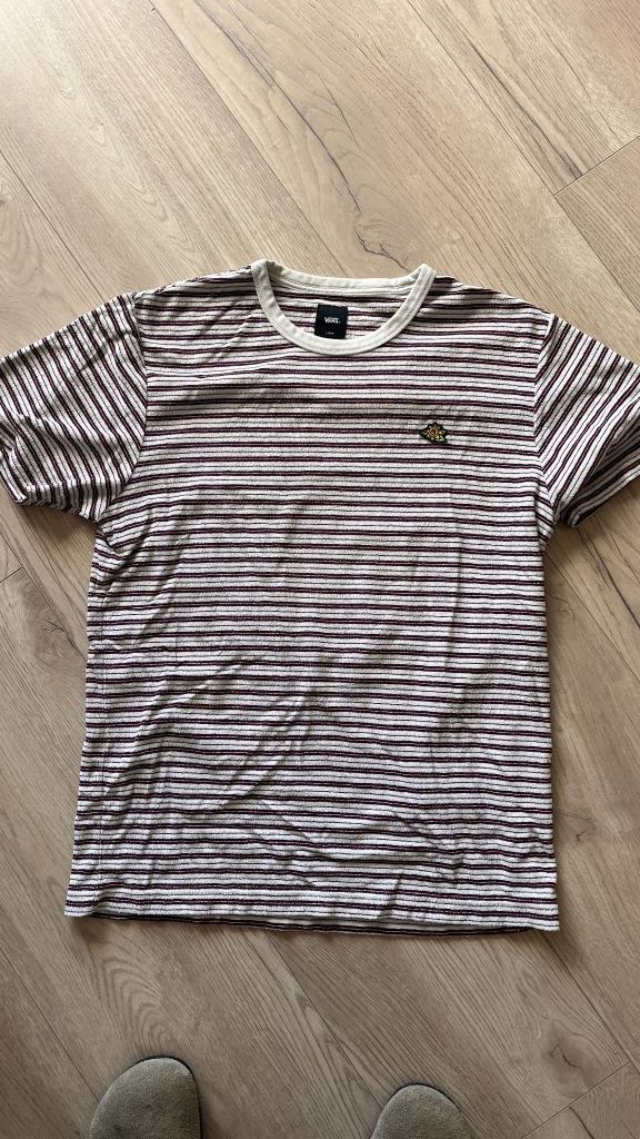 Vans gestreept T-shirt maat M, Kleding | Heren, T-shirts, Zo goed als nieuw, Maat 48/50 (M), Rood, Ophalen of Verzenden
