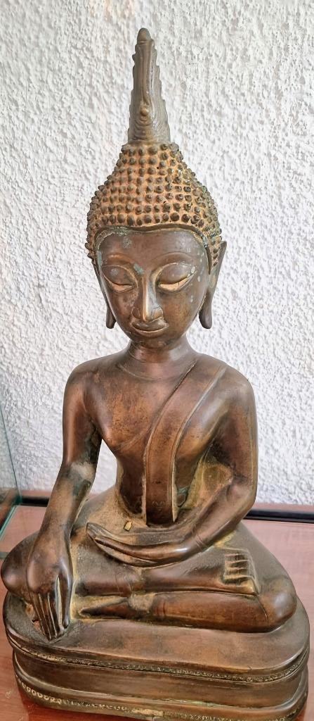 Etnografica, Brons, Buddha in Virasana houding, Laos, 18thC, Antiek en Kunst, Kunst | Niet-Westerse kunst, Ophalen