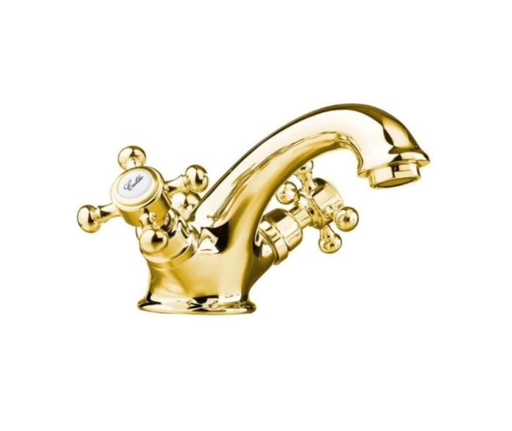RAPETTI AMARCORD KLASSIEKE WASTAFELMENGKRAAN GOUD, Doe-het-zelf en Verbouw, Sanitair, Nieuw, Kraan, Ophalen of Verzenden