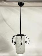 50's vintage hanglamp polkadot Mid Century fifties, Gebruikt, 50 tot 75 cm, Ophalen of Verzenden, Glas
