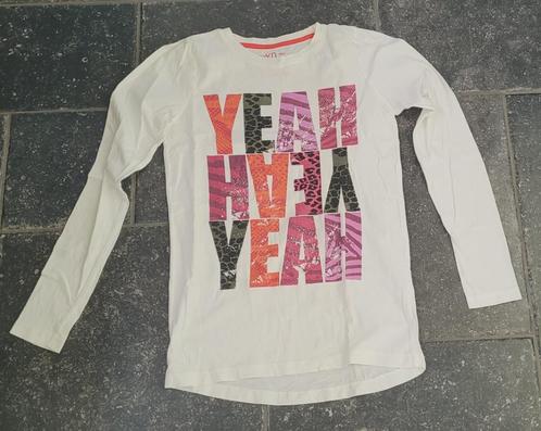 Shirt lange mouw maat 158, crème met YEAH tekst, YD, Kinderen en Baby's, Kinderkleding | Maat 158, Zo goed als nieuw, Jongen, Shirt of Longsleeve