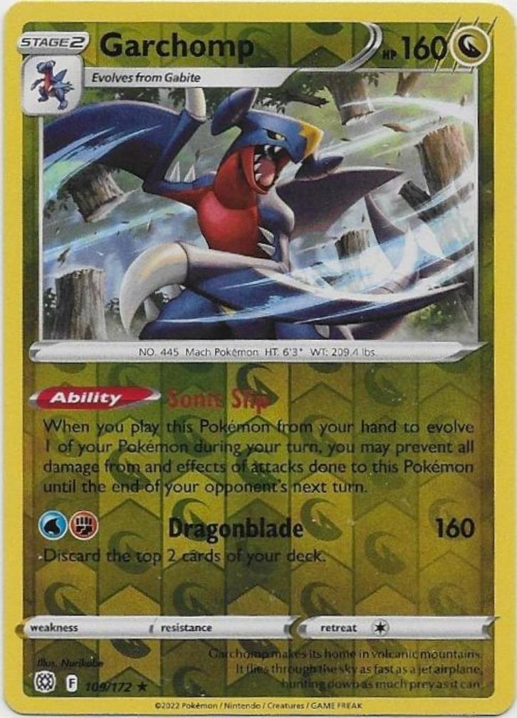 Brilliant Stars,  Garchomp [reverse] 109/172, Hobby en Vrije tijd, Verzamelkaartspellen | Pokémon, Nieuw, Losse kaart, Verzenden