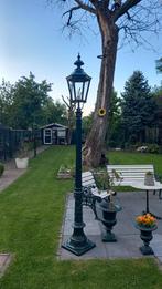 Prachtige Weense lantaarnpaal met 6-kante aluminium kap, Ophalen of Verzenden, Zo goed als nieuw, Aluminium, Staande lamp