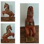 India-Antieke houten paard koperbeslag, Antiek en Kunst, Ophalen