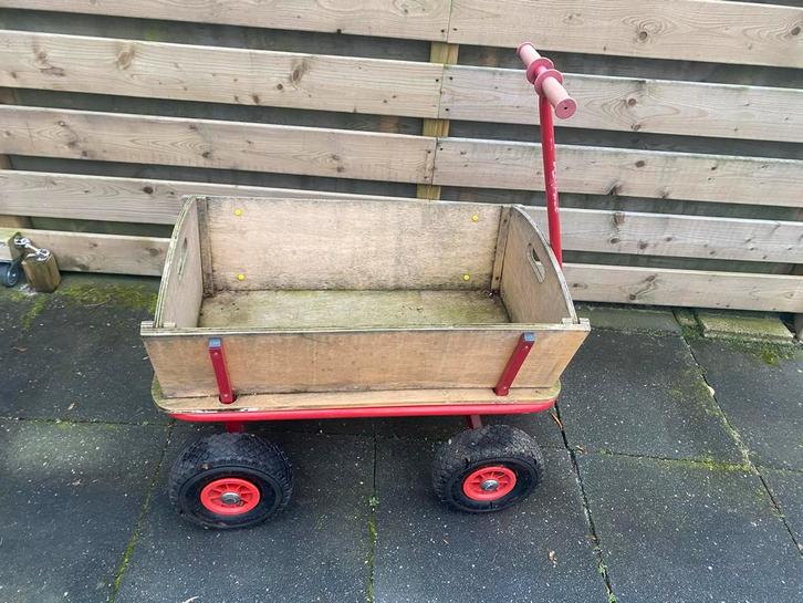 Houten bolderkar met luchtbanden, Kinderen en Baby's, Speelgoed | Buiten | Los speelgoed, Gebruikt, Ophalen