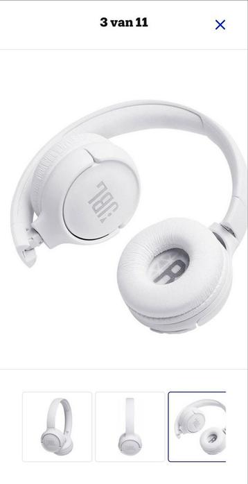 JBL Tune 500BT - Draadloze On-Ear Koptelefoon - Wit beschikbaar voor biedingen
