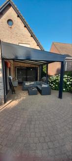 Antraciet Aluminium terrasoverkapping met zonwering, Tuin en Terras, Overkappingen, Ophalen