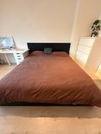 Ikea MALM bedframe, lattenbodem en matras, Huis en Inrichting, Slaapkamer | Bedden, Ophalen, Zwart, Tweepersoons, Zo goed als nieuw