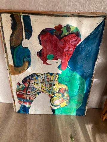 Twee abstracte schilderijen - Kleurrijk en uniek beschikbaar voor biedingen