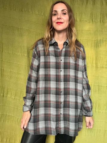 Vintage overhemd / shirt unisex- grijs - geruit beschikbaar voor biedingen