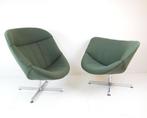 2 Rudolf Wolf swivel chair Modello groen ploegwool de ploeg, Huis en Inrichting, Modern vintage, Metaal, Twee, Overige kleuren