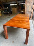 Leolux Vivre, massief Kersenhouten tafel 2.40 X 1.00 meter, Ophalen, Gebruikt, 200 cm of meer, 50 tot 100 cm