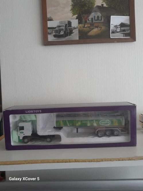 DAFXF + Tanktrailer campina 1,50, Hobby en Vrije tijd, Modelauto's | 1:50, Nieuw, Bus of Vrachtwagen, Lion Toys, Ophalen of Verzenden