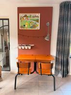 Vintage Schoolbankje met Opties!, Huis en Inrichting, Bureaus, Ophalen, Gebruikt, Bureau