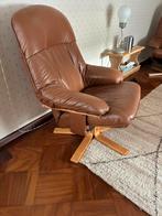 2 x leren fauteuils draabaar, Huis en Inrichting, Fauteuils, Ophalen, Gebruikt, 75 tot 100 cm, Leer