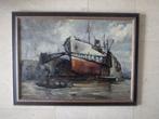 Schip in dok ca. 1950/1960 - Bedrijvigheid, Antiek en Kunst, Kunst | Schilderijen | Klassiek, Ophalen of Verzenden