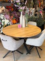Gave ronde eiken tafel, 100 tot 150 cm, Ophalen of Verzenden, Zo goed als nieuw, Vijf personen of meer