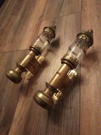 Antieke koperen kaarslantaarns Trein/treinwagon. Hoogte 33cm, Antiek en Kunst, Ophalen of Verzenden