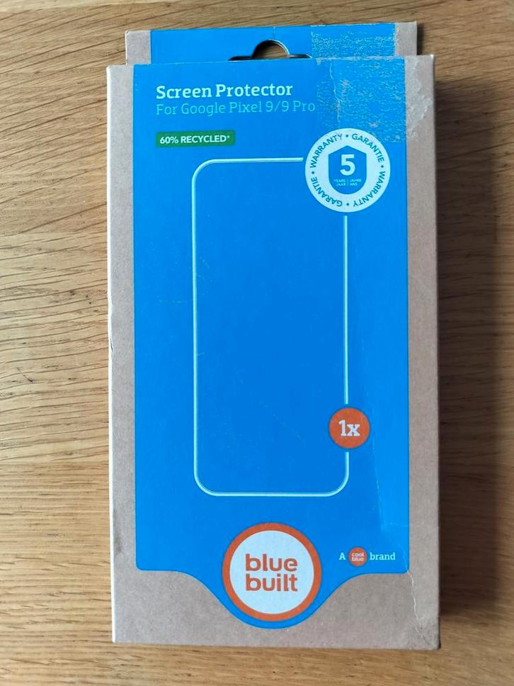BlueBuilt screenprotector 1 pack Google pixel 9/9 Pro, Telecommunicatie, Mobiele telefoons | Hoesjes en Frontjes | Overige merken