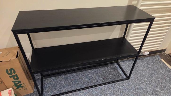 Zwarte Bijzettafel / Side table Leen Bakker 100x30x78, Huis en Inrichting, Tafels | Bijzettafels, Nieuw, Rechthoekig, 60 cm of meer