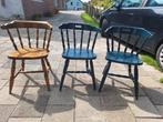 kroegstoelen  2 in totaal houten stoelen, Huis en Inrichting, Stoelen, Gebruikt, Bruin, Vintage, Ophalen of Verzenden