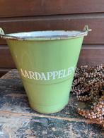 Brocante reseda groene aardappelen emmer, Ophalen of Verzenden