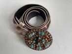 Lederen riem (koeienleer) met mooie details, Kleding | Dames, Ophalen of Verzenden, Zo goed als nieuw, 80 tot 90 cm