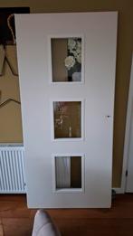 Opdek deur met 3 ruiten - 201x96 cm wit, Doe-het-zelf en Verbouw, Ophalen, Gebruikt, 80 tot 100 cm, Binnendeur