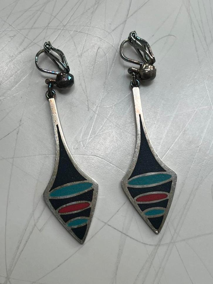 POUL WARMING OORBELLEN ZILVER GEMERKT, Sieraden, Tassen en Uiterlijk, Antieke sieraden, Oorbellen, Zilver, Ophalen of Verzenden