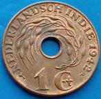 Nederlands-Indië  1 cent 1942 Wilhelmina, Postzegels en Munten, Munten | Nederland, Koningin Wilhelmina, 1 cent, Losse munt, Verzenden