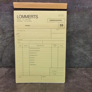 Bonnen boekje zandhandel Lommerts Delfzijl beschikbaar voor biedingen