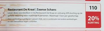 Restaurant De Kraai / Zaanse Schans 20% kortingsbon beschikbaar voor biedingen